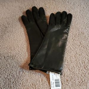 Brand new black leather Saks Fifth Ave gloves